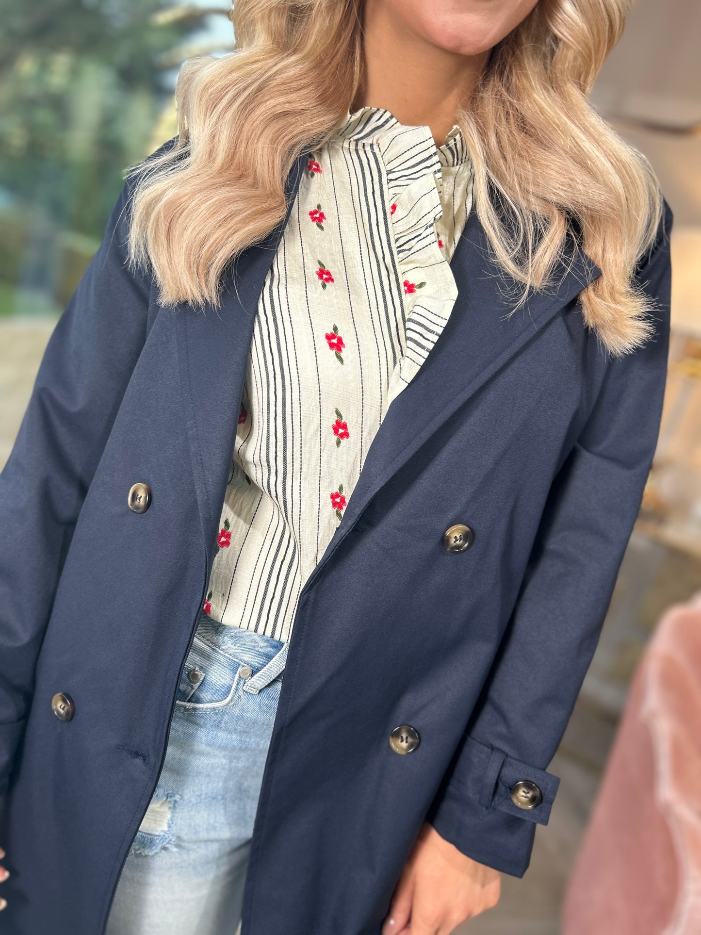 Addison Trench  Coat Navy
