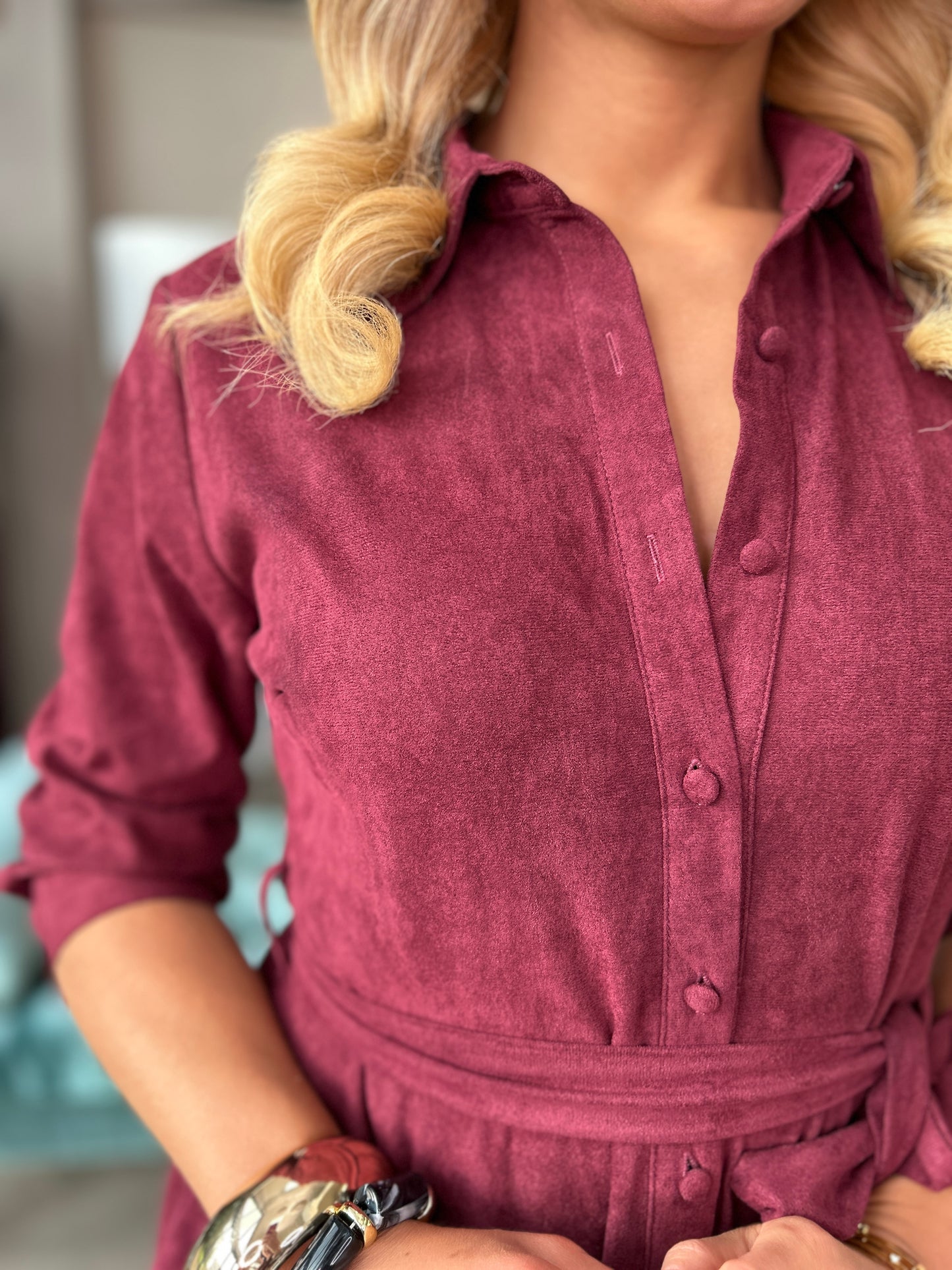 Angela Suede Shirt Dress