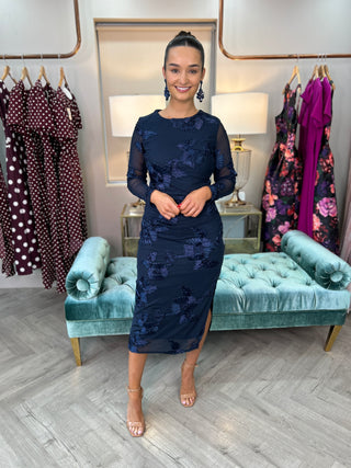Elodie Mesh Dress Navy