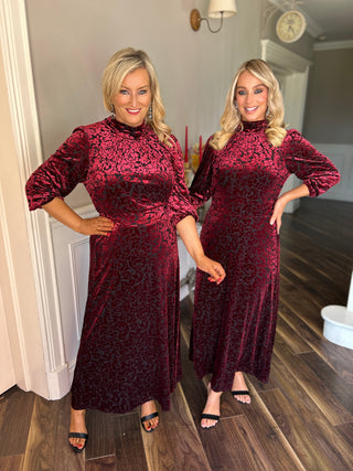 Merlot Brocade Dress