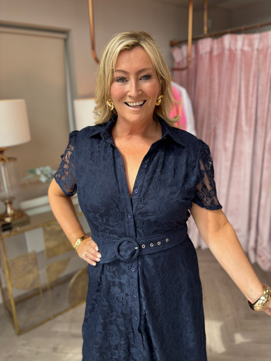 Tansy Lace Dress Navy