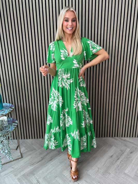 Lori Green Print Dress