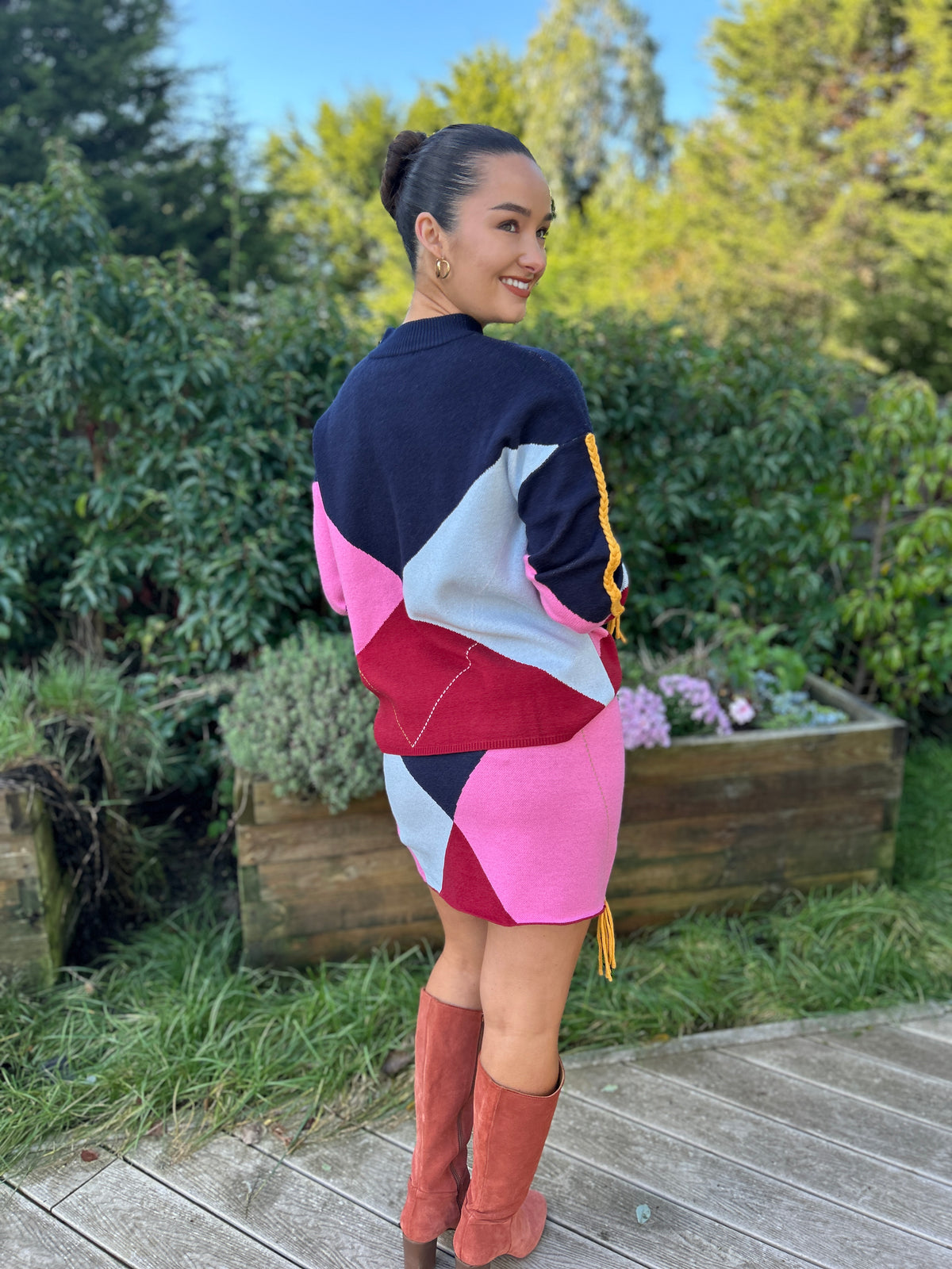 Argyle Knit Mini Skirt