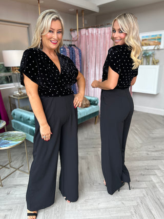 Bridget Beaded Velvet Jumpsuit