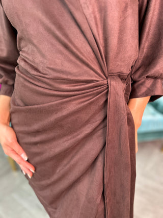 Kira Suede Dress Chocolate