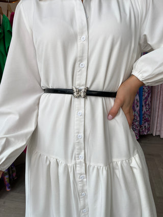 Carole Shirt Dress White