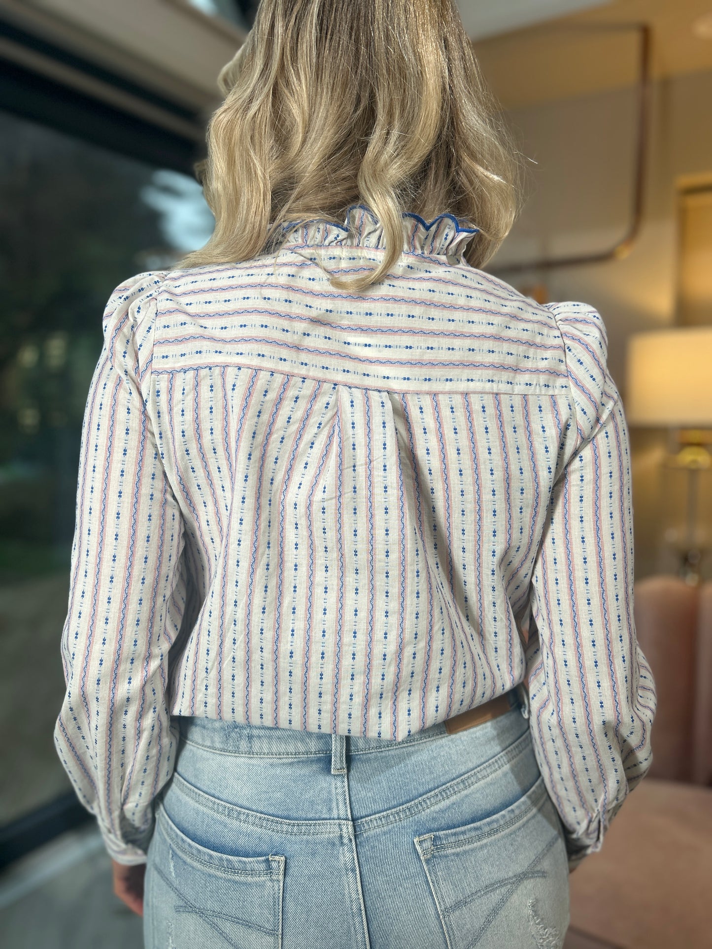 Olivia Blue & Pink Stripe Shirt