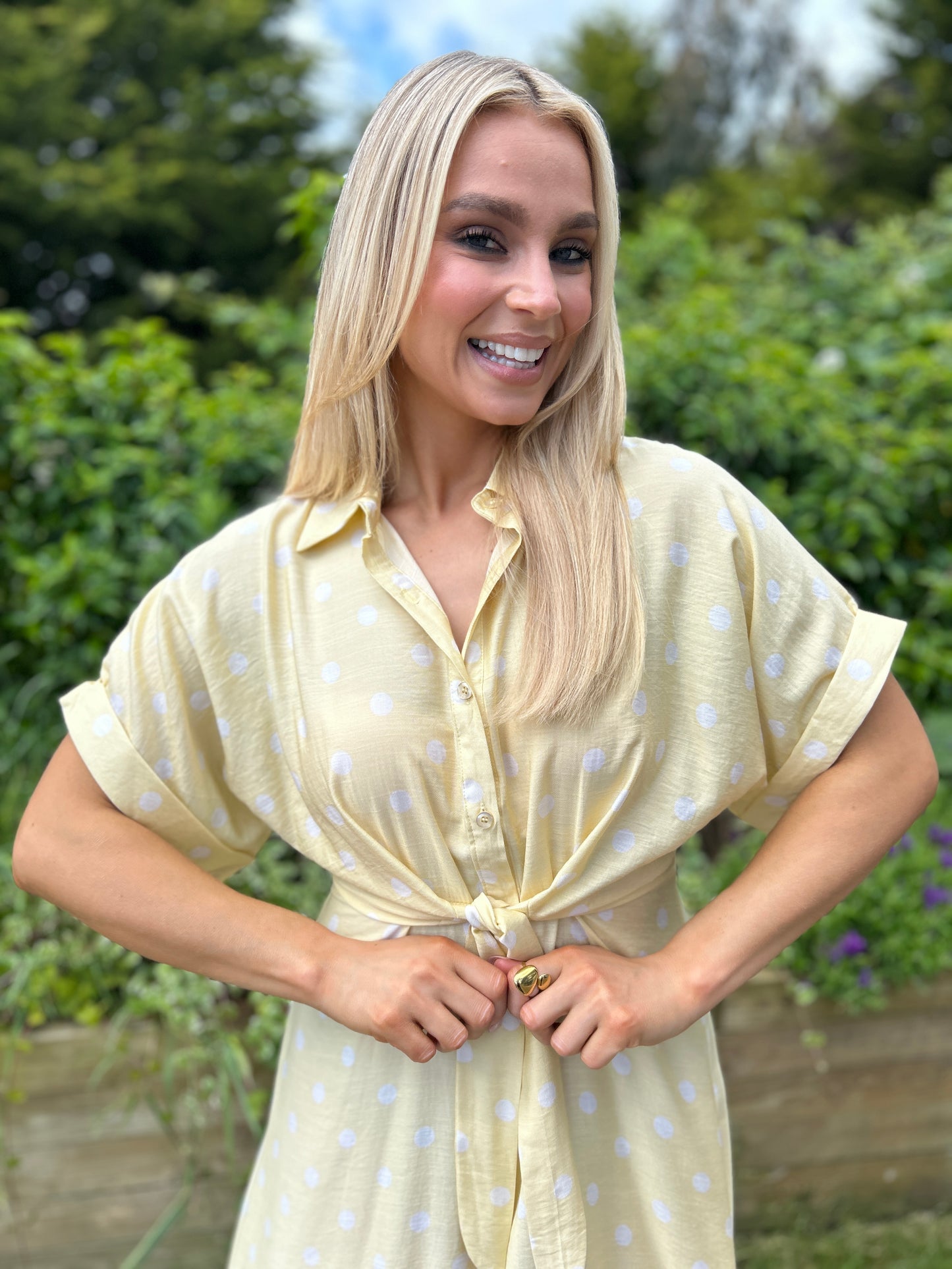 Meredith Polka Dot Dress Yellow