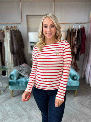 Billie Top Red Stripe
