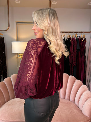Bordeaux Velvet Top