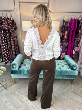 Claudine Velvet Pants Taupe