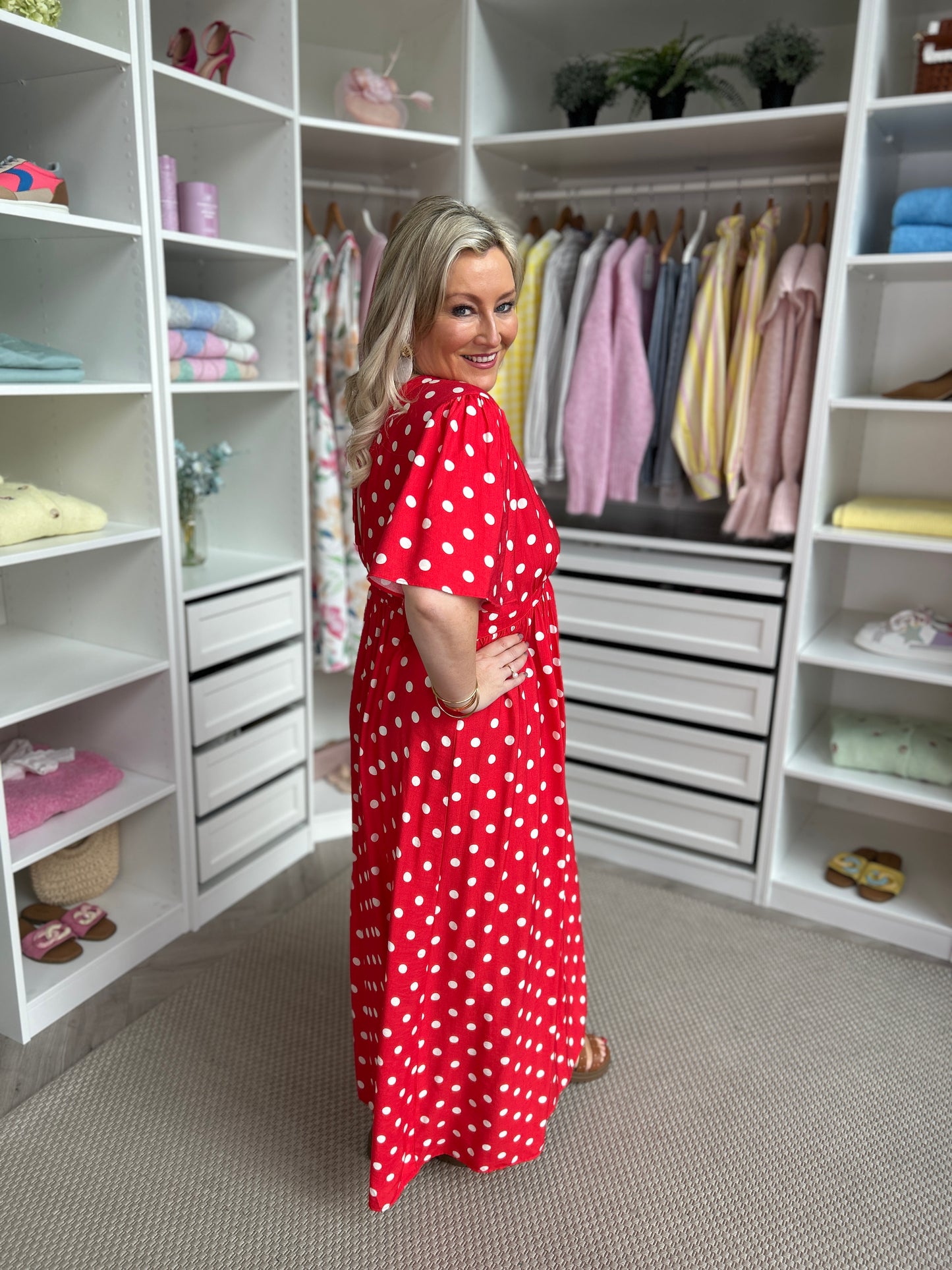 Millie Red Polka Dot dress