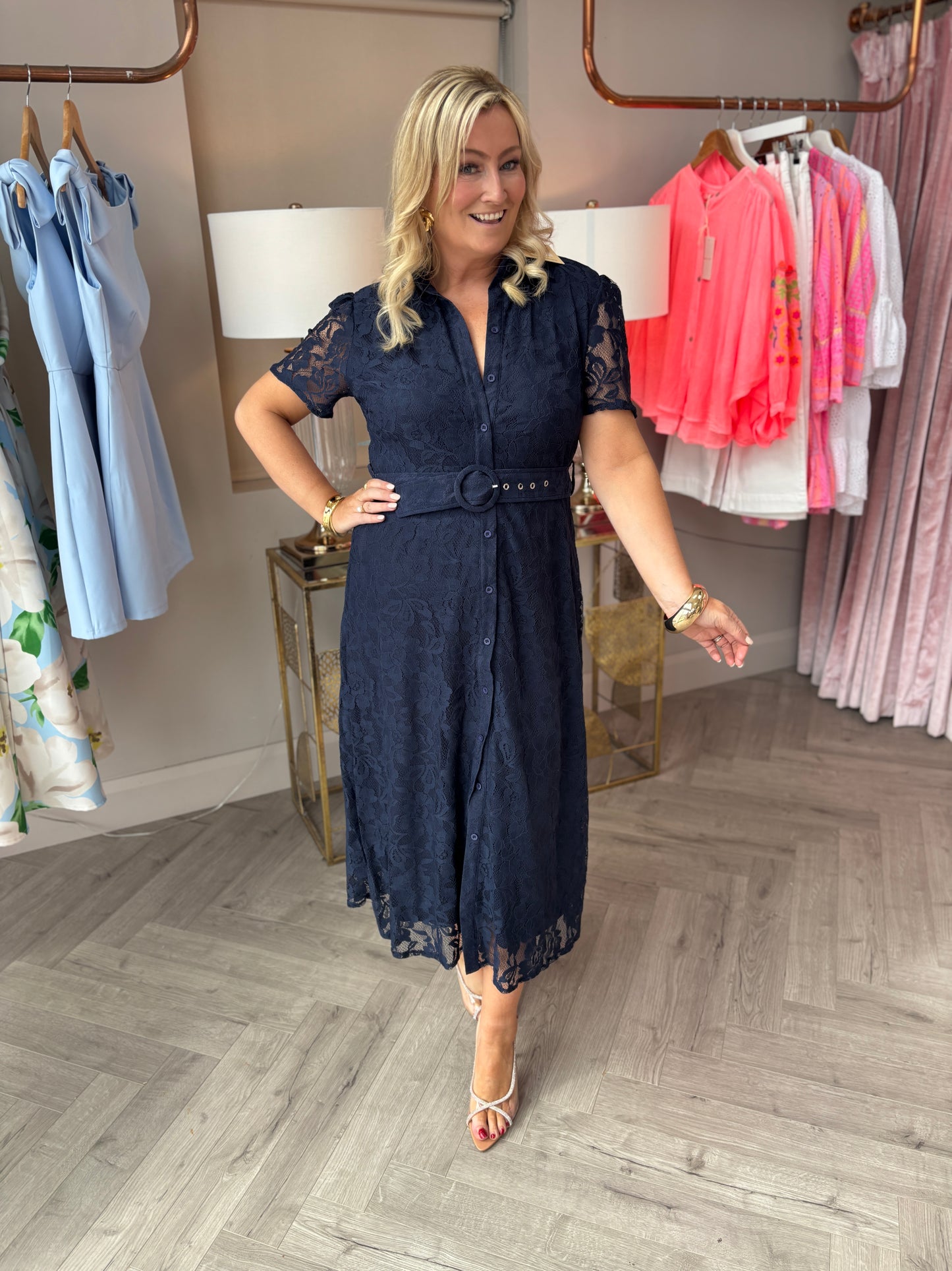 Tansy Lace Dress Navy