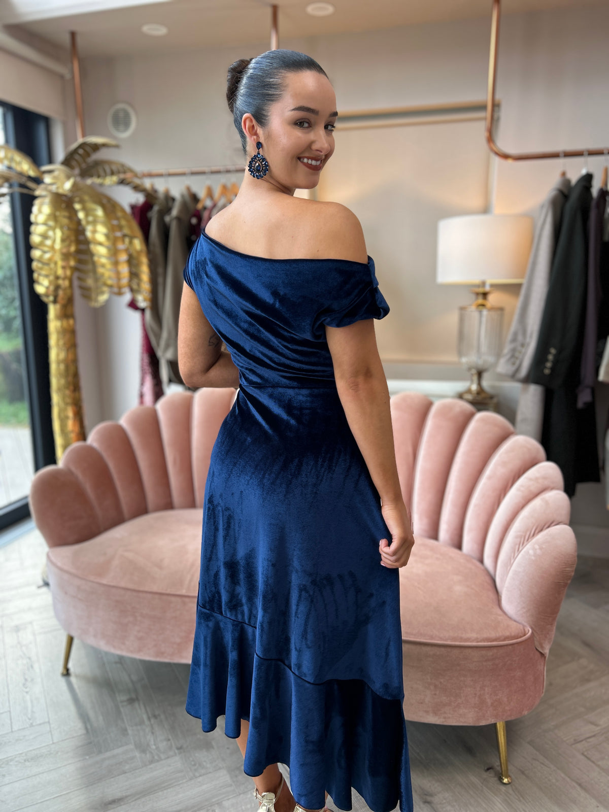 Felicity Dress Navy Velvet