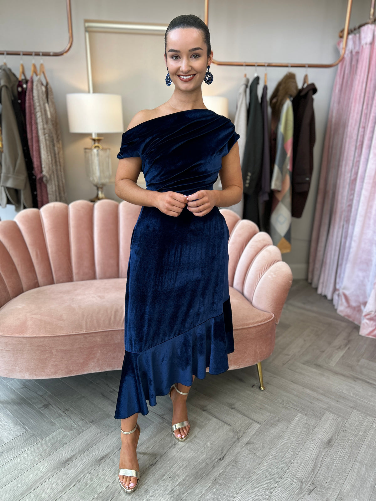 Felicity Dress Navy Velvet