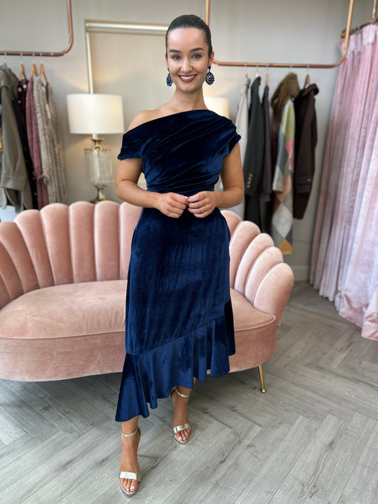 Felicity Dress Navy Velvet