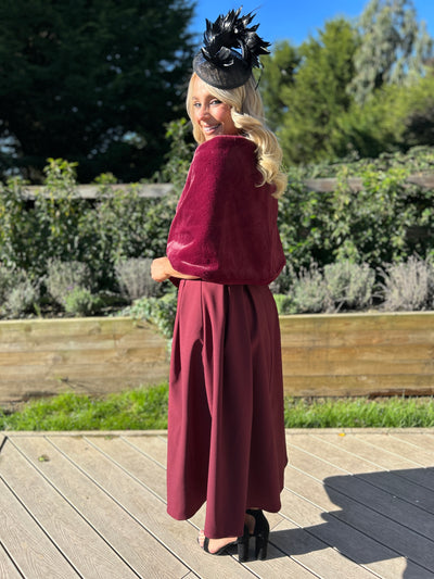 Faux Fur Stole Burgundy
