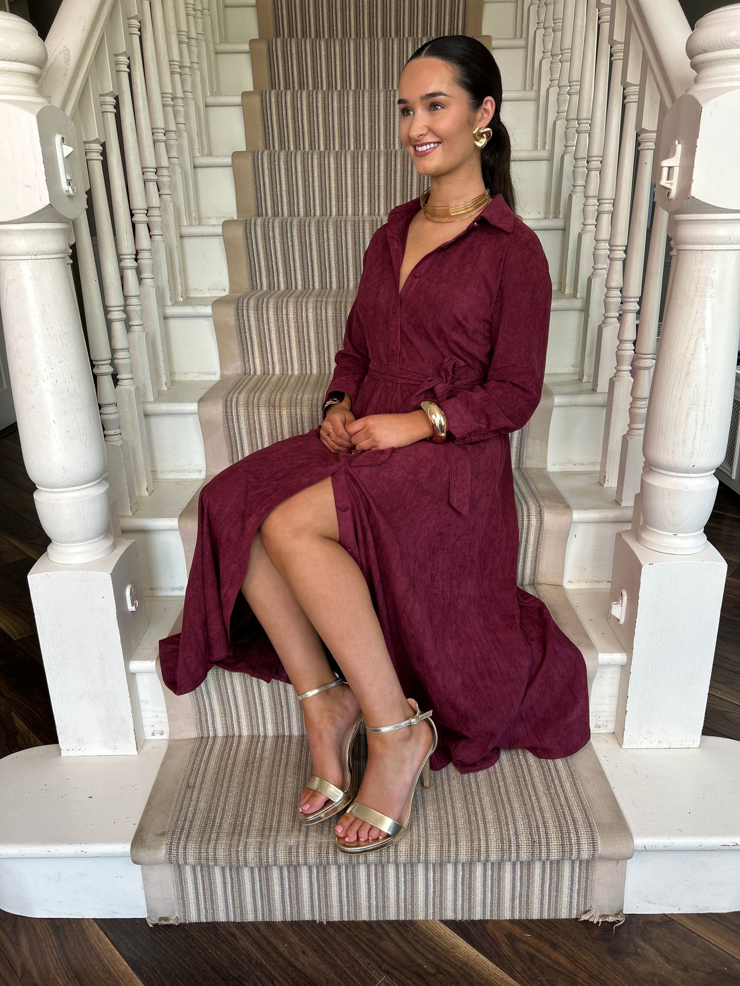 Angela Suede Shirt Dress