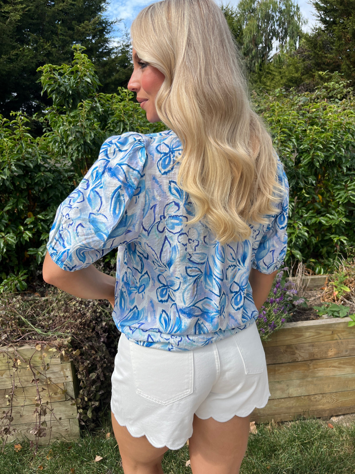 Fleur High Waisted Shorts White