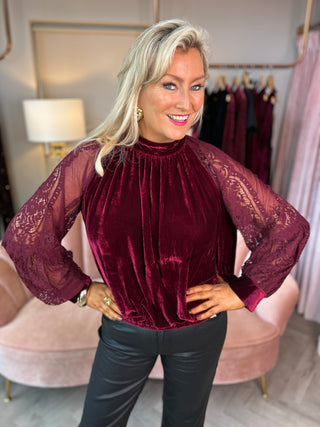 Bordeaux Velvet Top