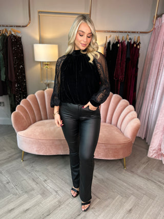 Noir Velvet Top