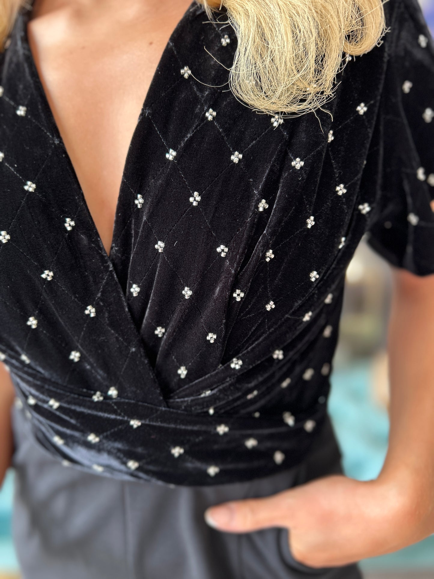 Bridget Beaded Velvet Jumpsuit