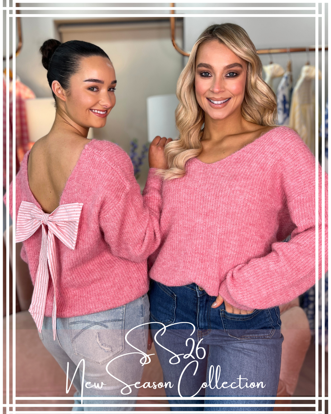 Belle Pink Bow Knit