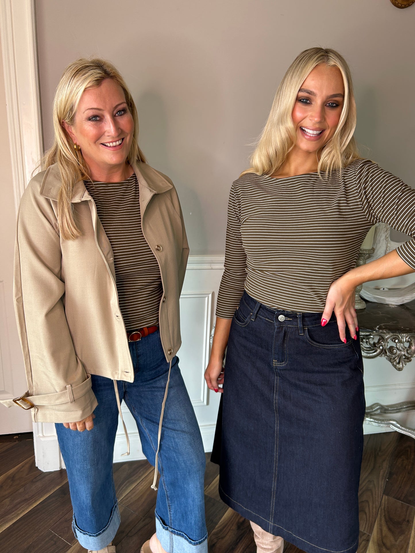 Molly Stripe Top Moss