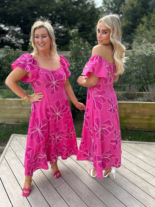 Orlaith Pink Maxi Dress