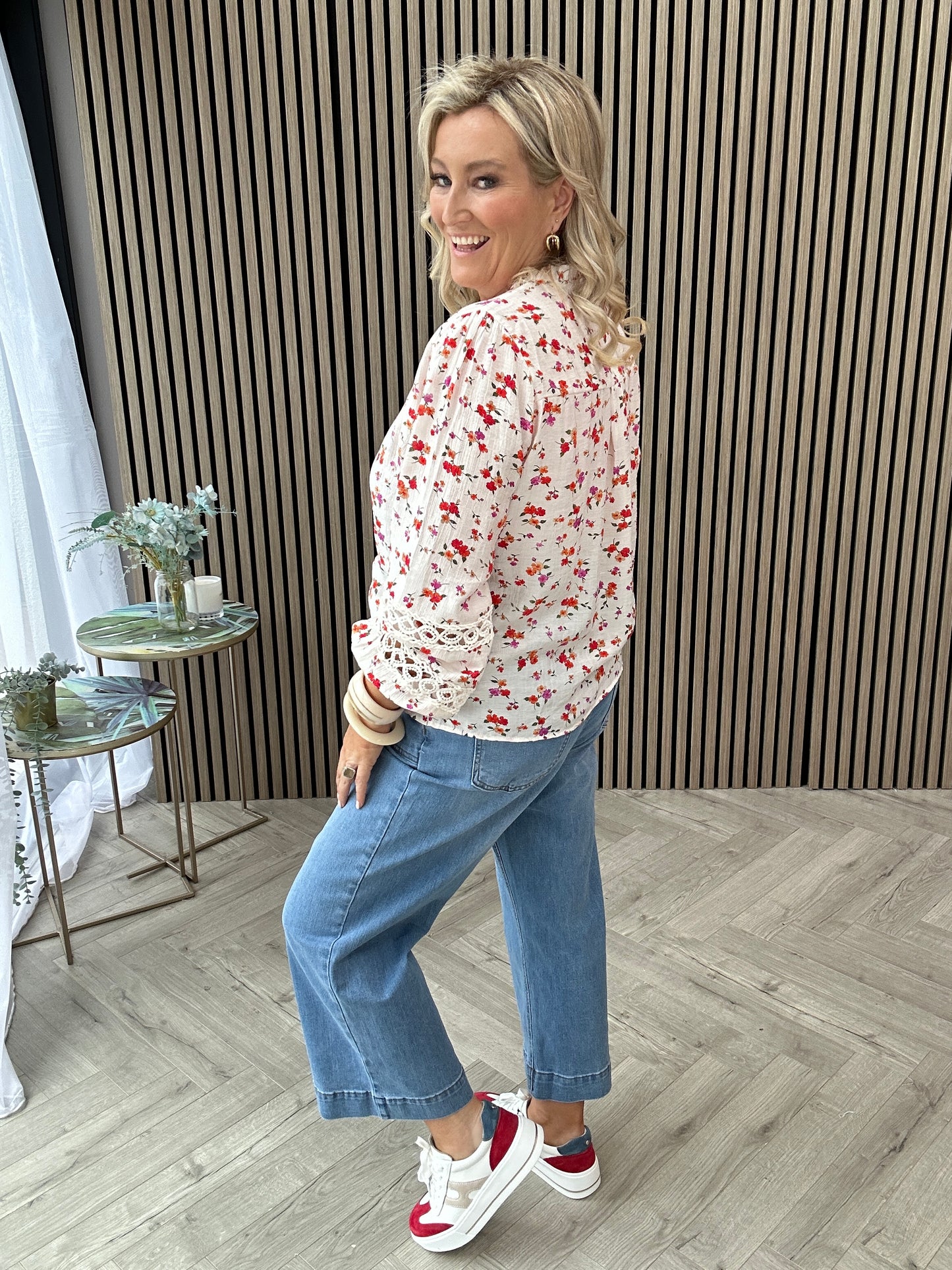 Effie Floral Blouse Red