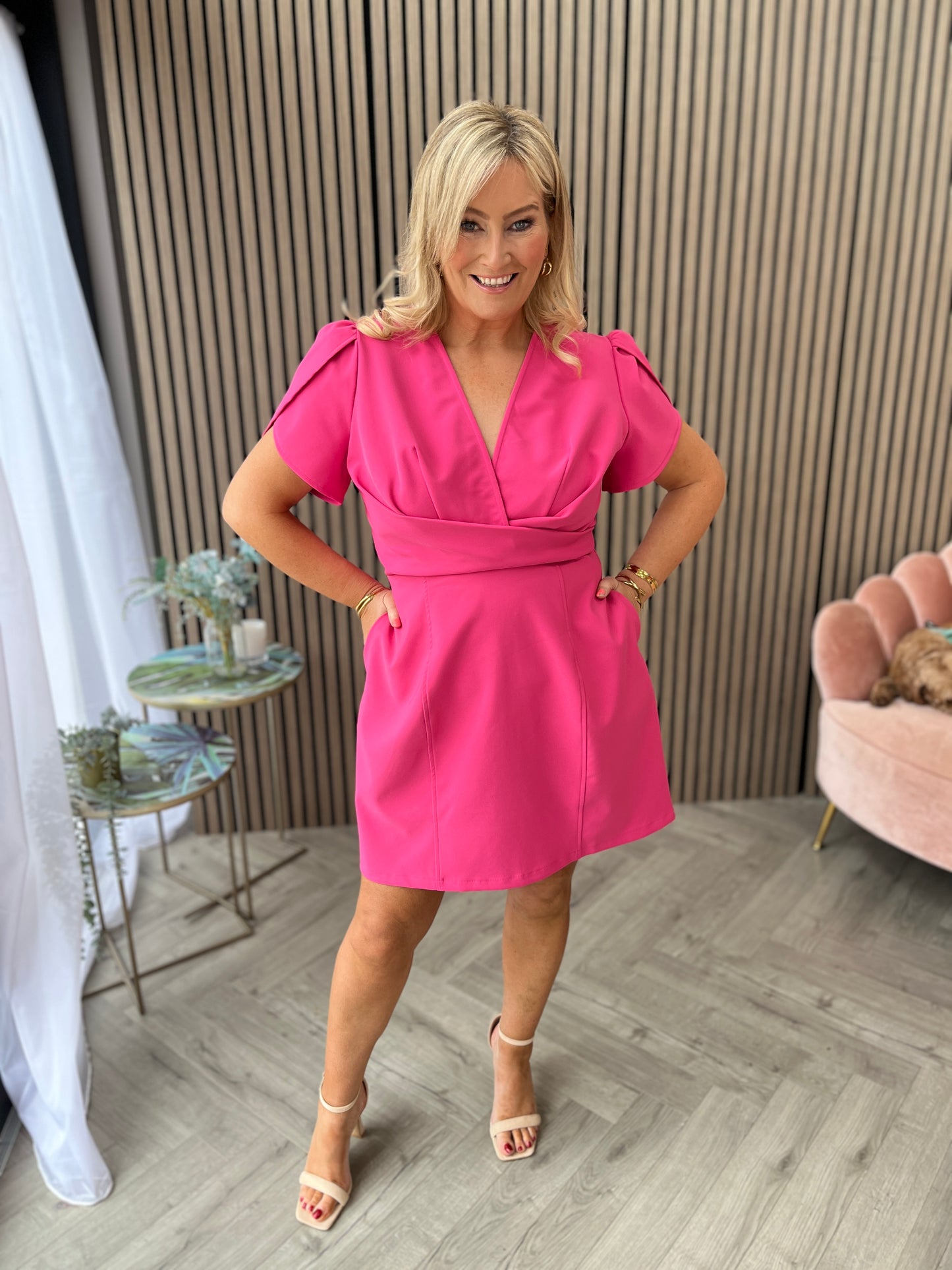 Bridget Mini Dress Fuschia
