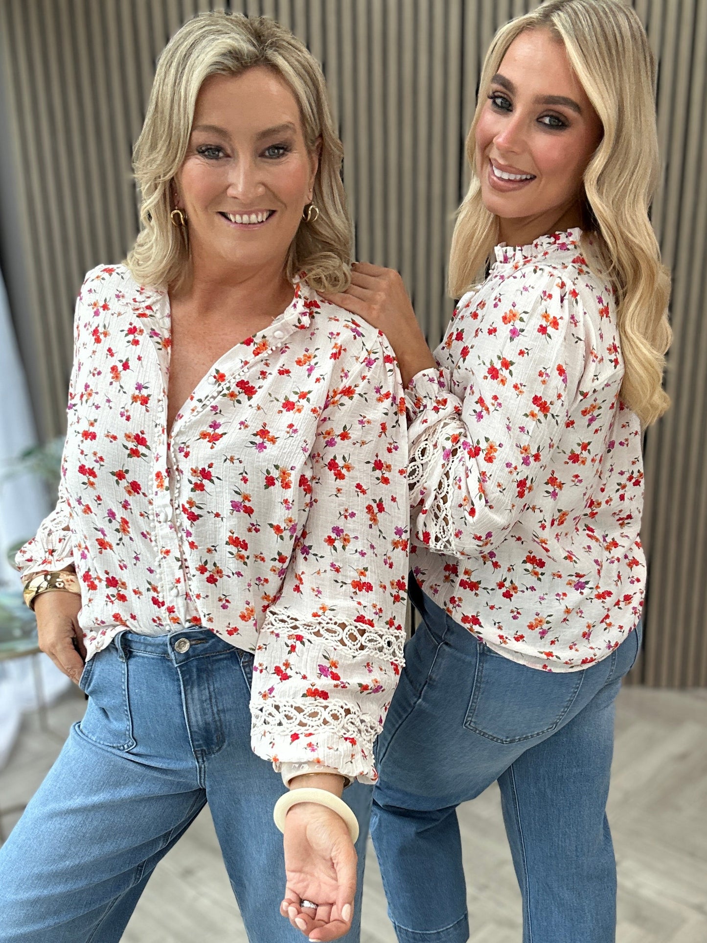 Effie Floral Blouse Red