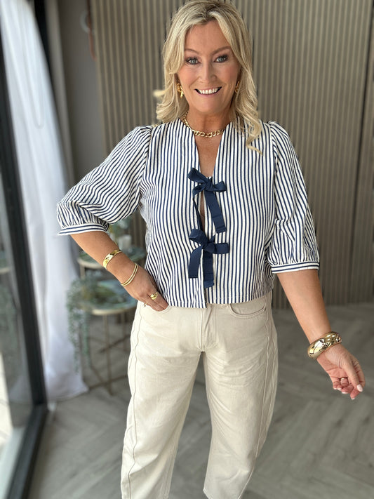 Calla Stripe Bow Top