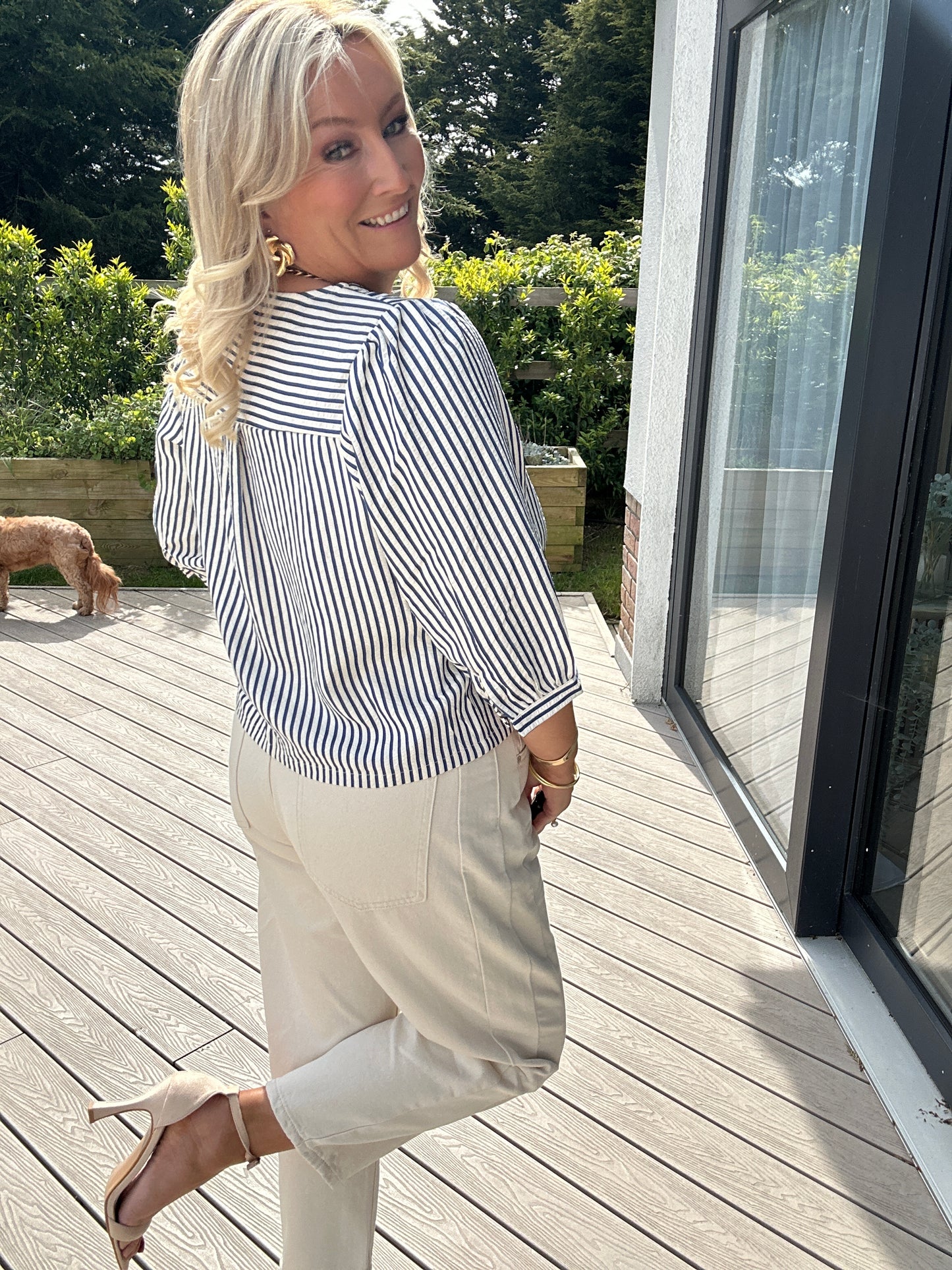 Calla Stripe Bow Top