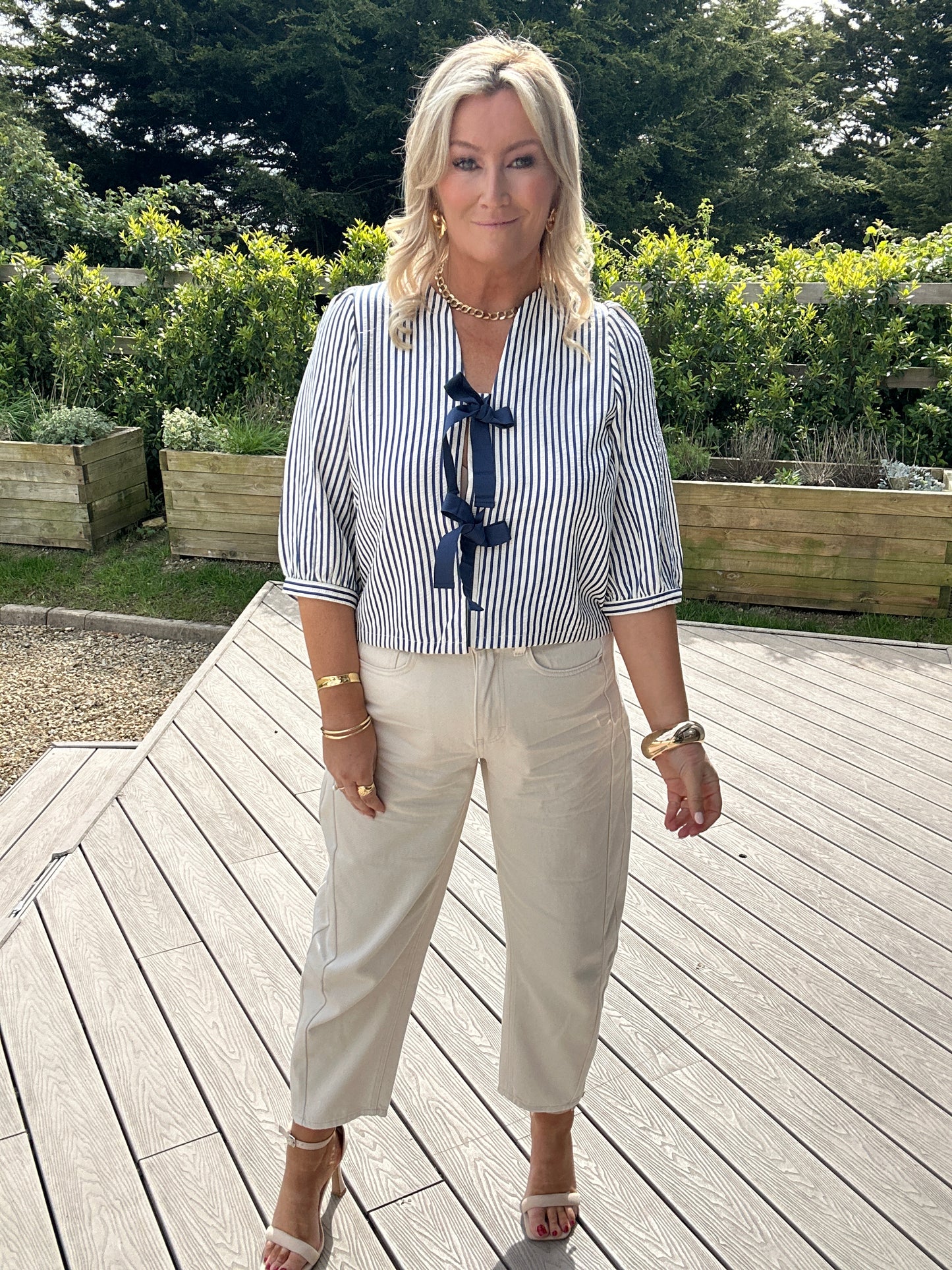 Calla Stripe Bow Top
