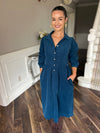 Hazel Shirt Dress Teal