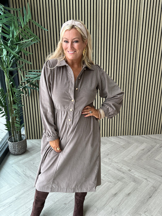 Hazel Shirt Dress Biscuit