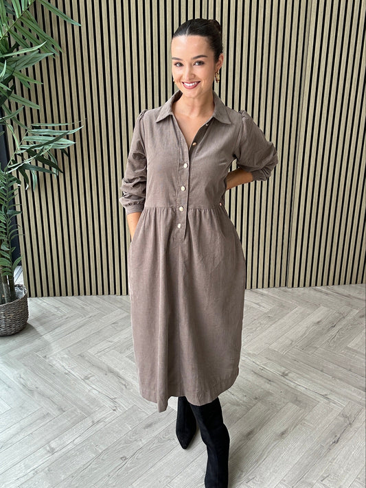 Hazel Shirt Dress Biscuit