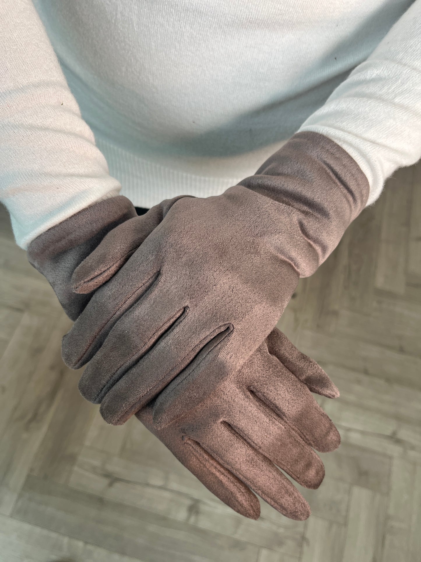 Taupe Suede Gloves
