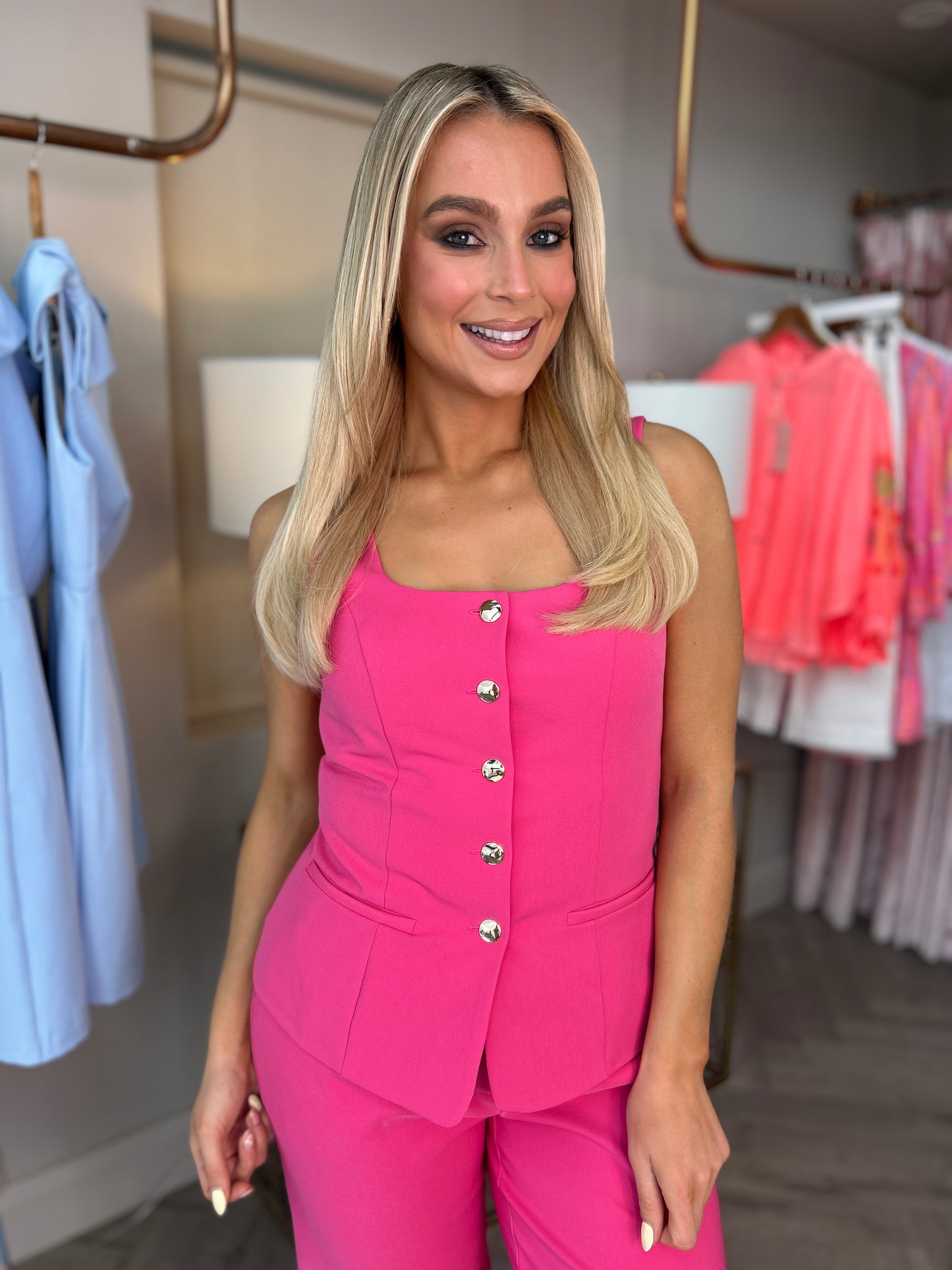 Janice Waistcoat Fuchsia