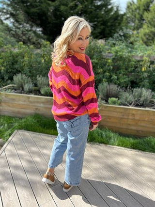 Evaline Berry Waves Knit