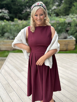 Faux Fur Stole Beige