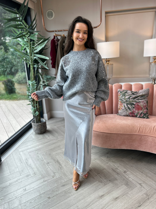 Camille  Silver Skirt