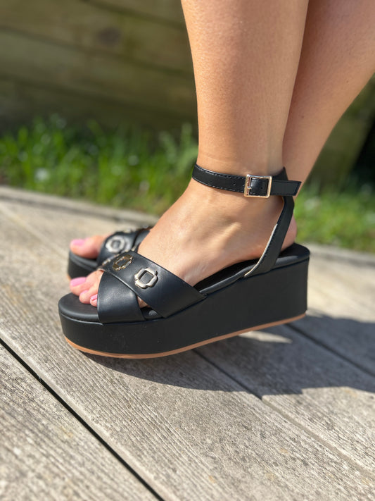 Anita Black Wedge