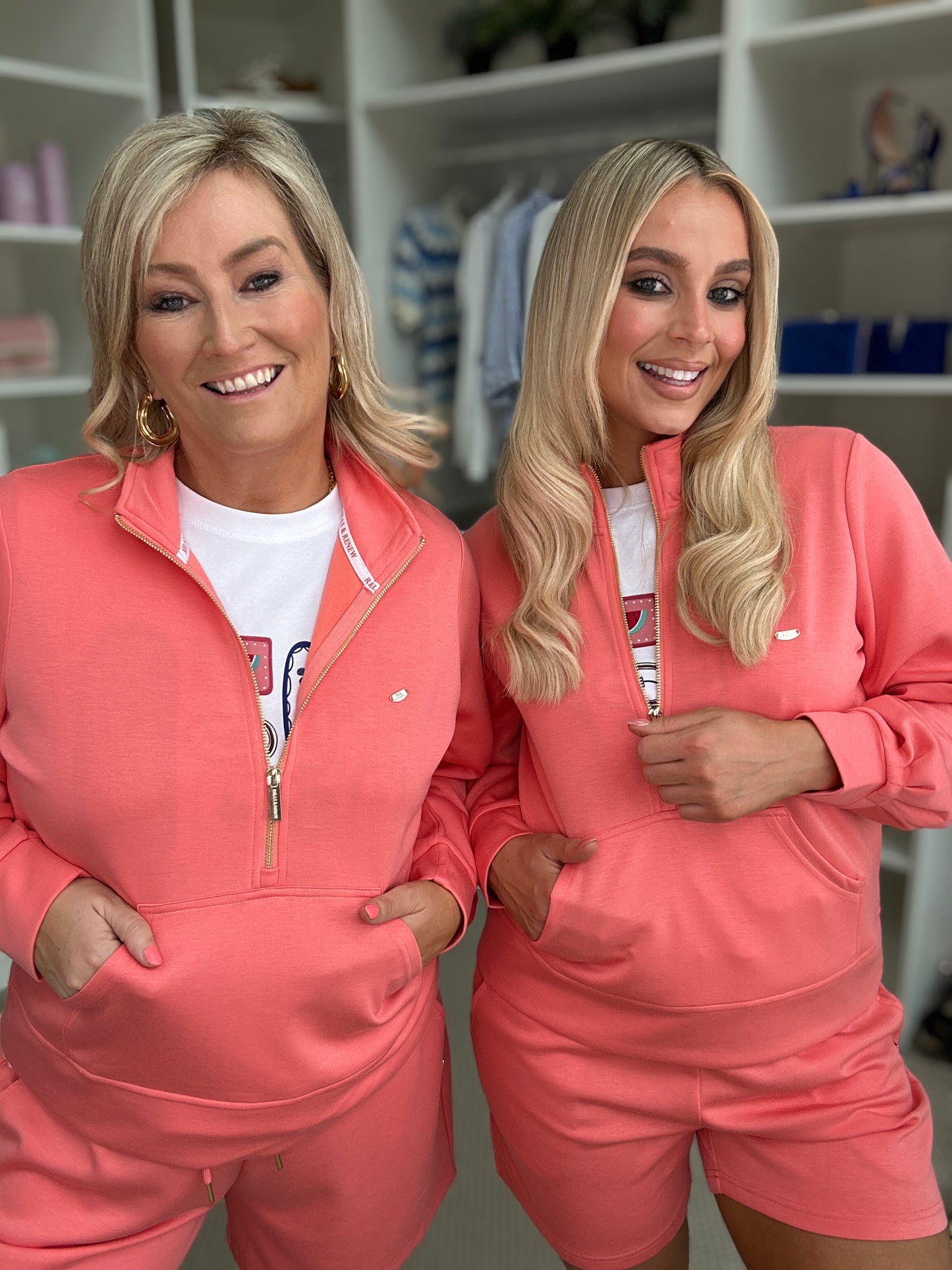 Jane Half Zip Coral