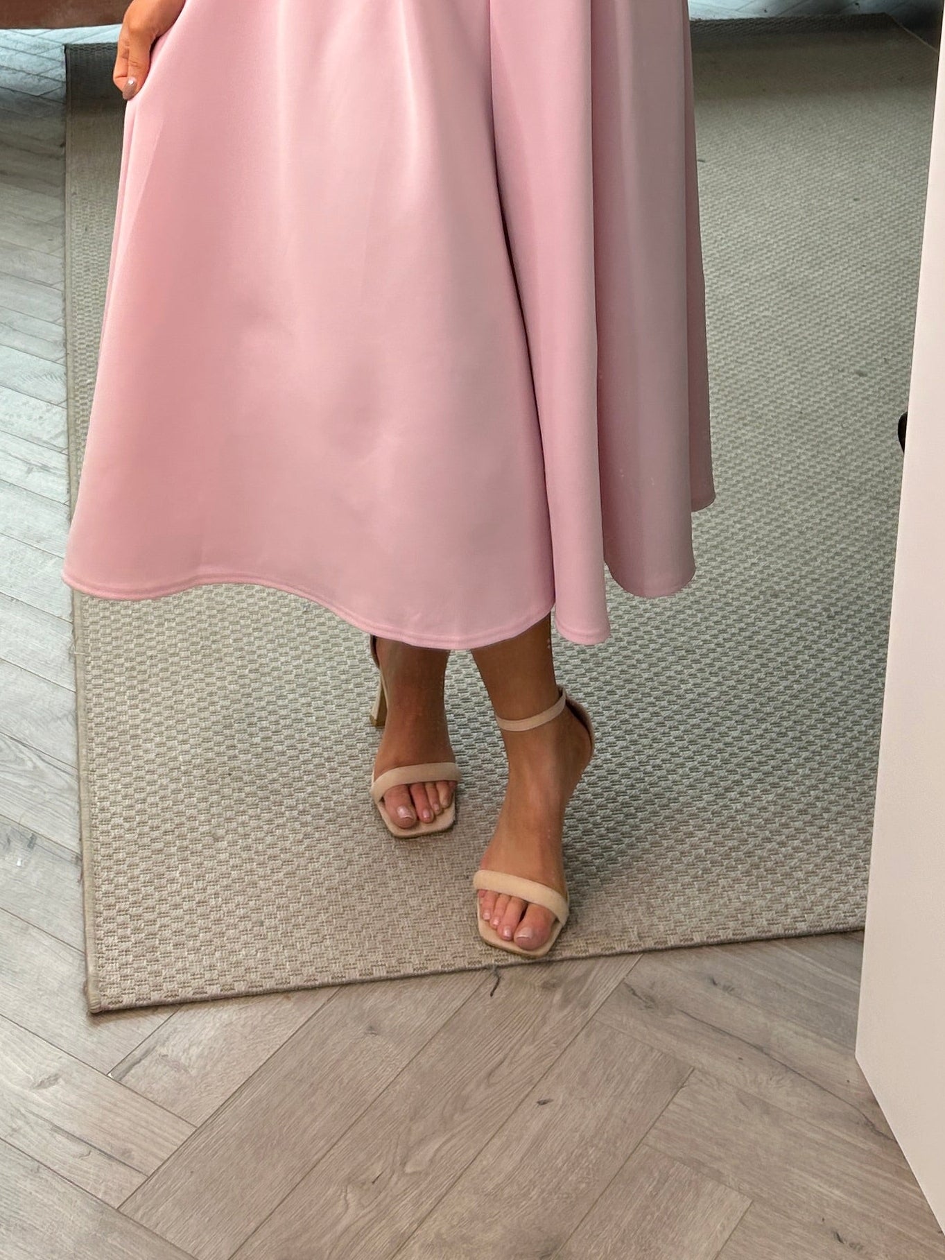 Niya Suede Block Heels Nude