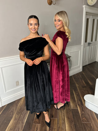 Betty Velvet Dress Black