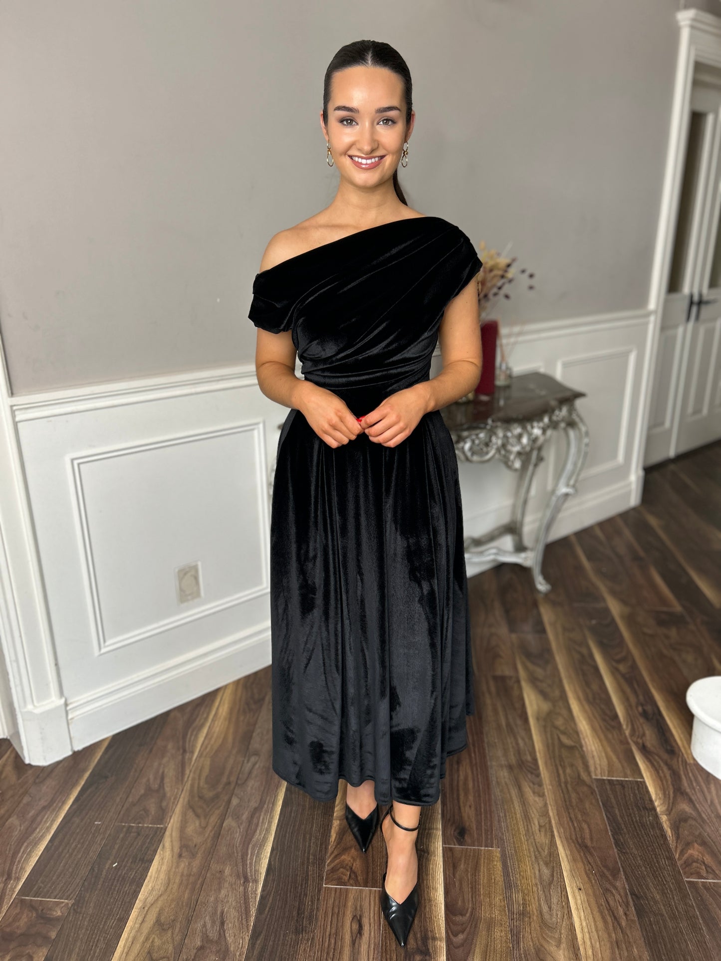 Betty Velvet Dress Black