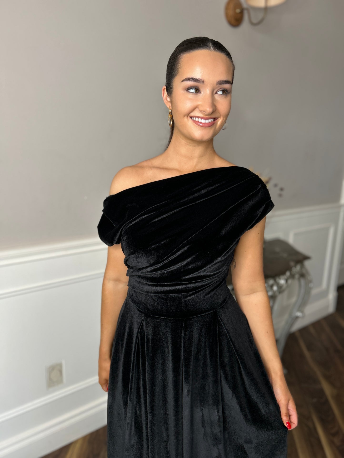 Betty Velvet Dress Black