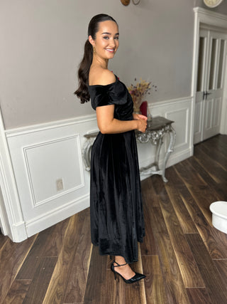 Betty Velvet Dress Black